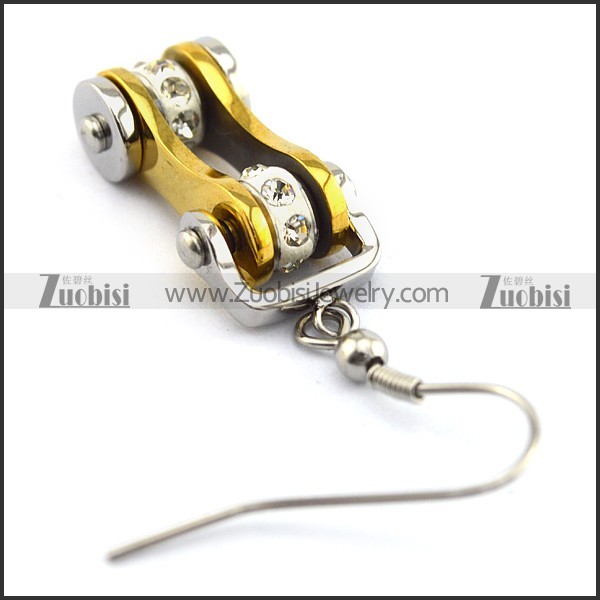 Bling Gold Plated Biker Earrings e001161