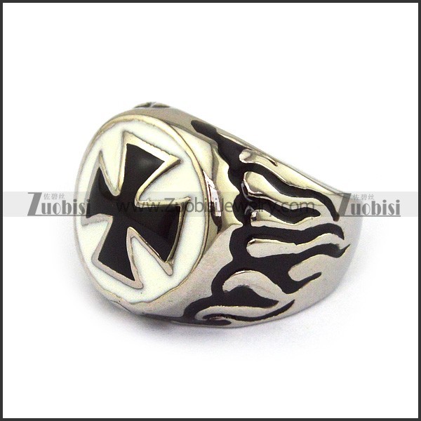 Epoxy Stainless Steel Cross Ring -JR010068