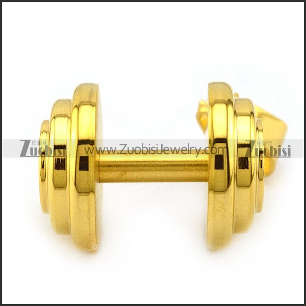 Big Yellow Gold Steel Dumbbell Pendant p004720
