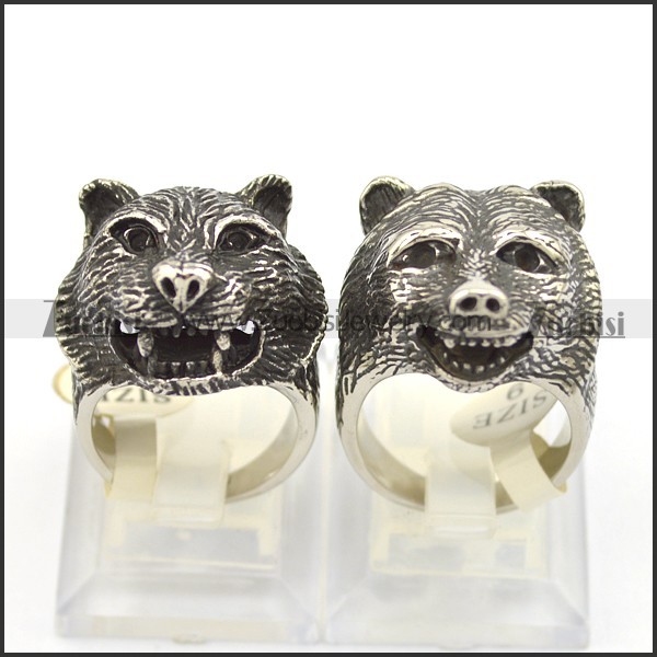 vintage black wild animal feline ring r001999