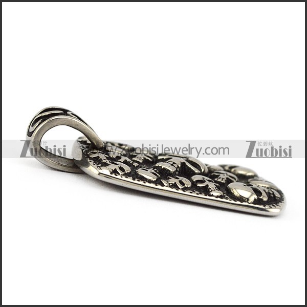 Steel Skull Tag Pendant p005839