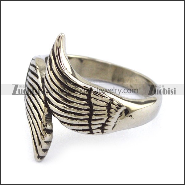 Stainless Steel Wing Ring -JR330029