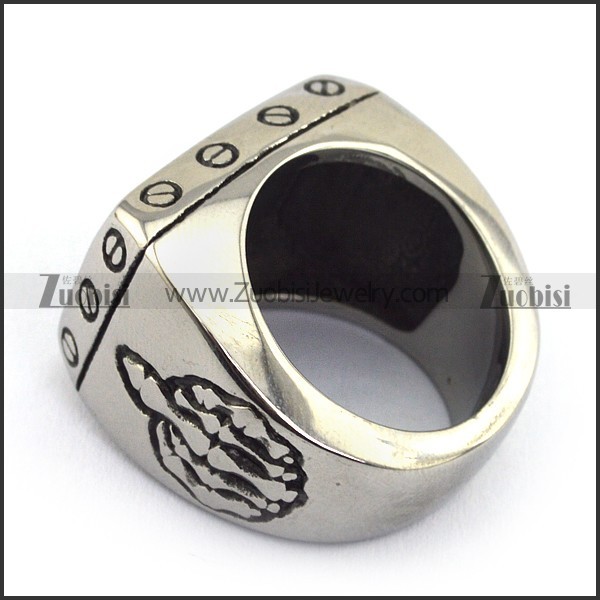 Antique Men Stainless Steel FTW Biker Ring Outlaw Middle Finger r003571