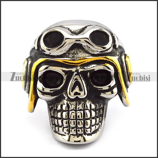 Cool Skull with Dark Glasses Ring r004006