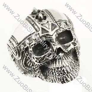 Stainless Steel Solider Skull Ring - JR350164