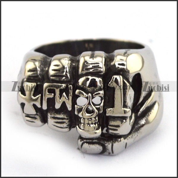 Big Casting Skull Fist Ring r003700