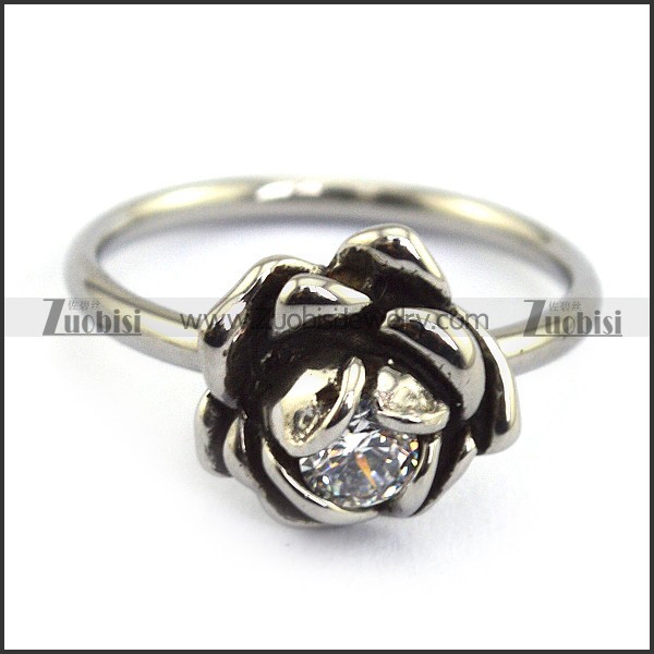 rose ring for women with clear rhinestone r002220