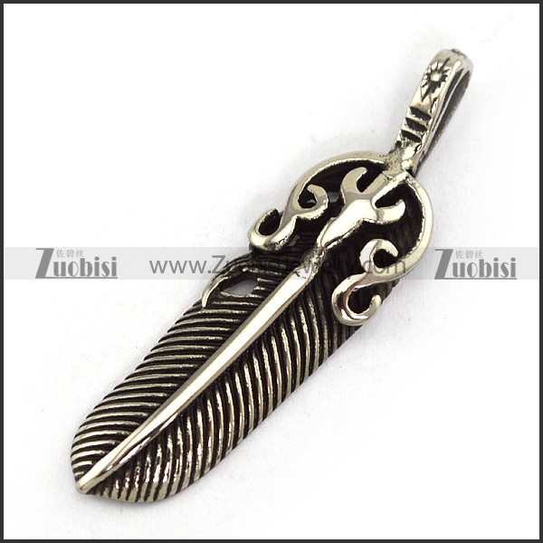 Casting Steel Feather Charm p003978