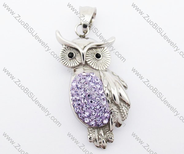 Light Purple Stainless Steel a Bird of Minerva Pendant - JP420027