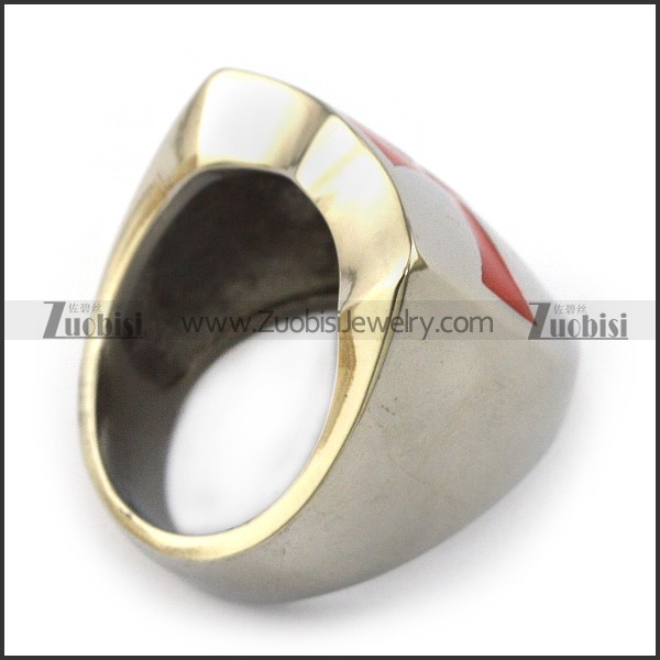 Red Cross Stainless Steel Ring r003753