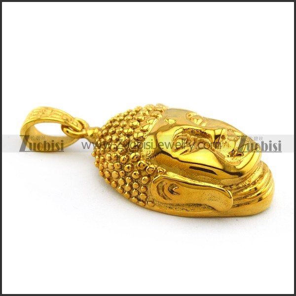 Shiny Gold Steel Buddha Pendant p004939