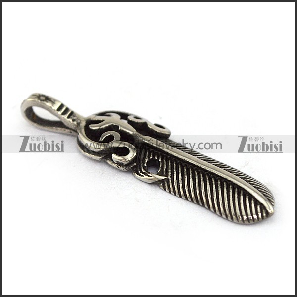 Casting Steel Feather Charm p003978