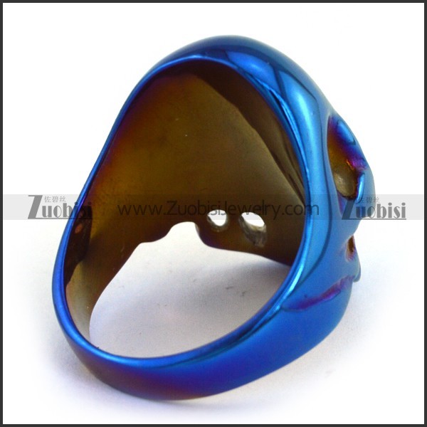 Blue Plated Skull Ring r003685