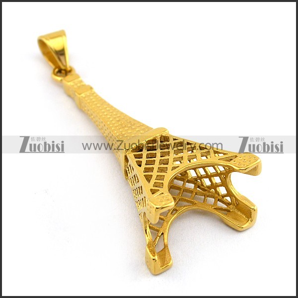 24K Plating Stainless Steel Iron Tower Pendant p003389