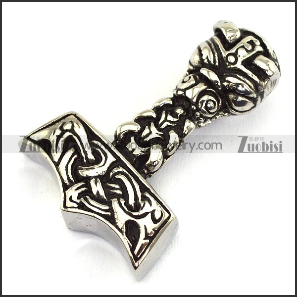 Retro Stainless Steel Hammer Pendant p003894