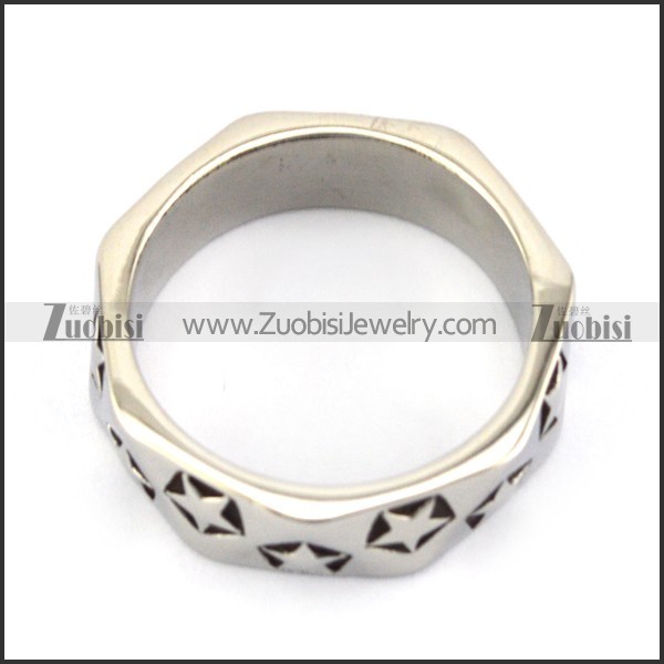 Stainless Steel Casting Stars Ring r004823