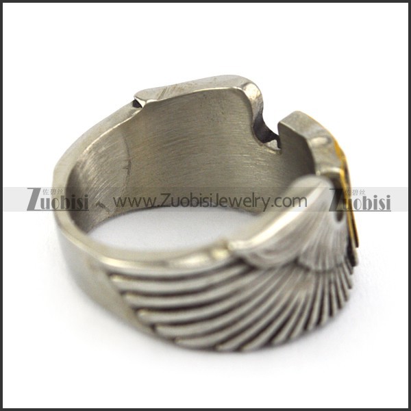Wing Ring with Gold Plating Flashing Lightning r004896
