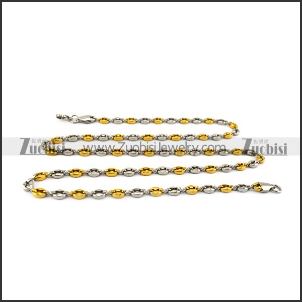 Gold and Silver Coffee Bean Chain for Wholesale n001809