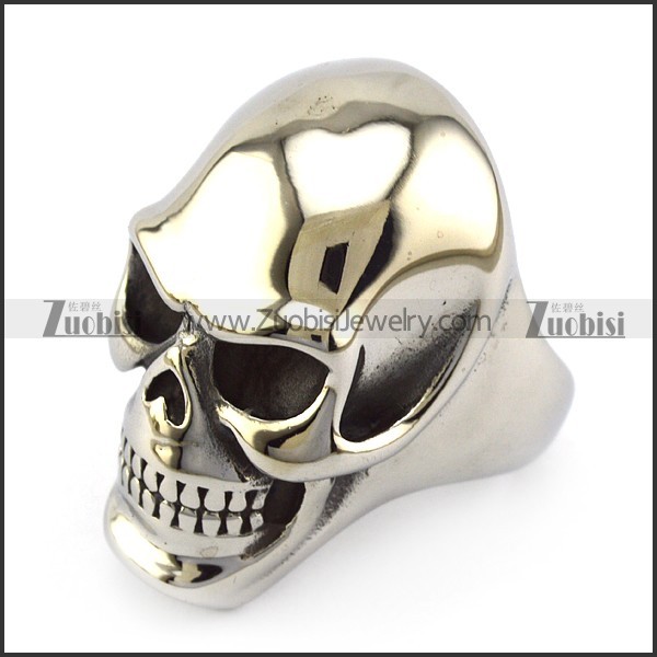 High Polishing Huge Skull Ring with Solid Back r004916