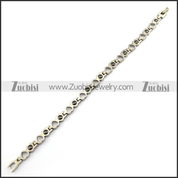 Heart Design Stainless Steel Therapy Bracelet Pain Relief for Arthritis b005678