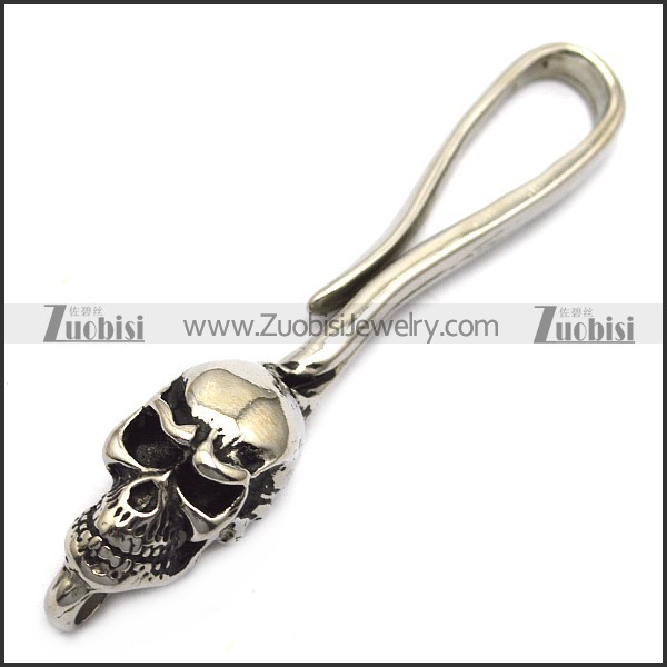 stainless steel skull hook for wallet chain a000601