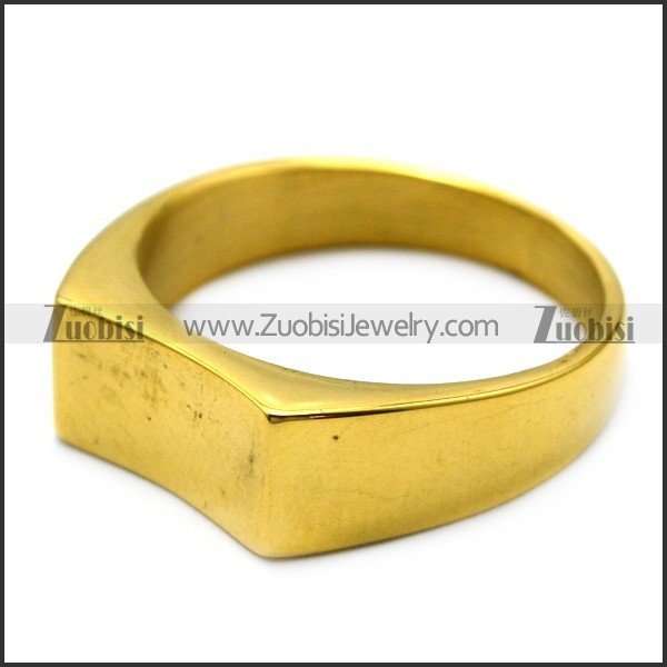 gold plating simple blank signet ring for elegant lady r005409