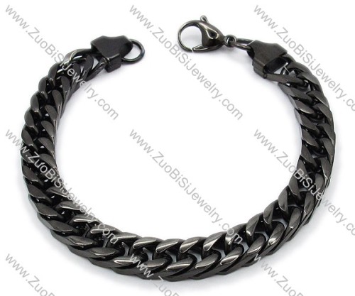 9mm Wide Black Stainless Steel Bracelet - JB200053