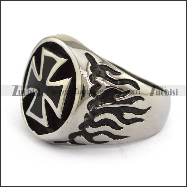 Stainless Steel Cross Ring - JR350122
