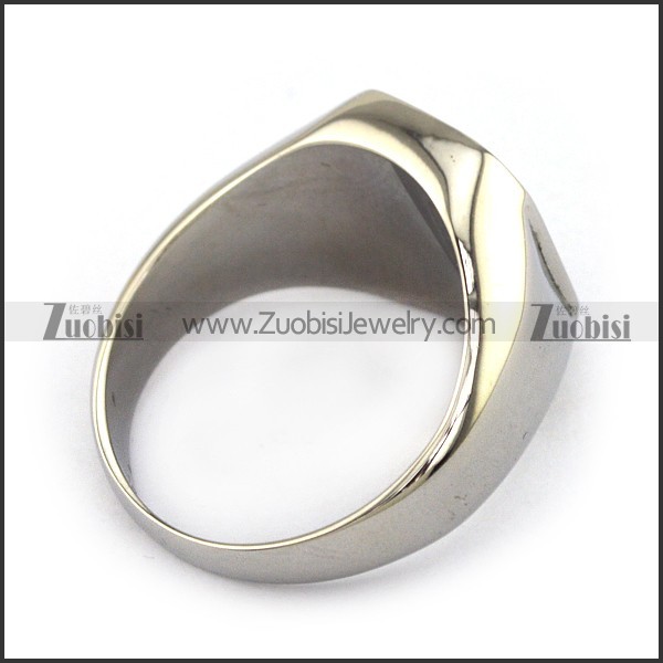 Stainless Steel Poker Black A Ring -JR330032