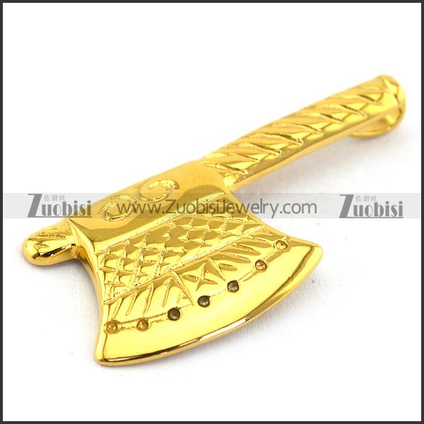 Axe Pendant in Gold Tone p003379