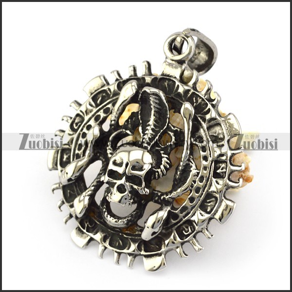 Nice-looking 316L skull pendant -p001148