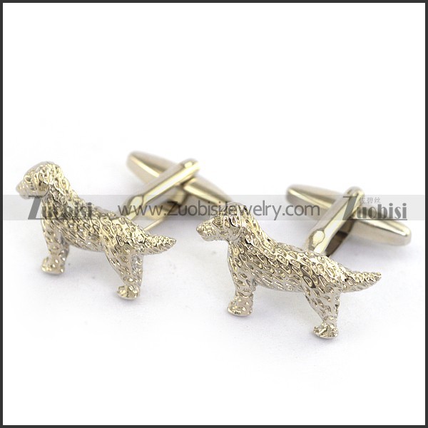 Silver Tone Cooper Dog Cufflinks c000031