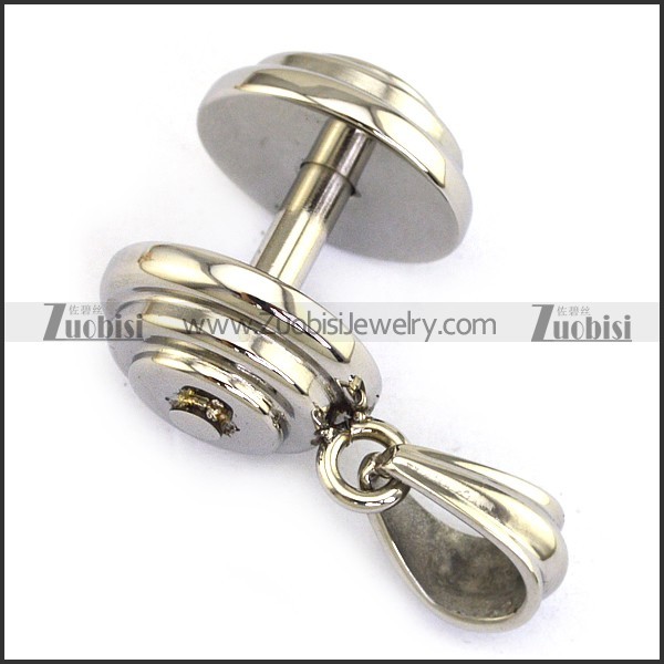 High Polishing Stainless Steel Dumbbell Pendant for Gym Rat p004457