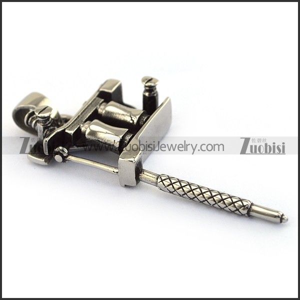 Stainless Steel Tattoo Gun Pendant p004054