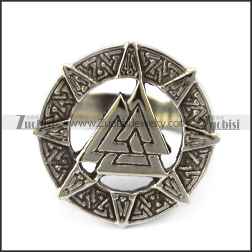 Stainless Steel Viking Ring r004827