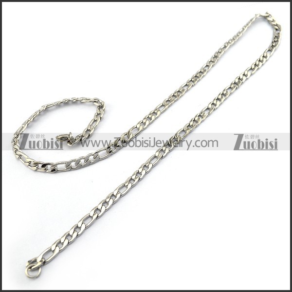 6mm Stainless Steel Figaro Chain n001580