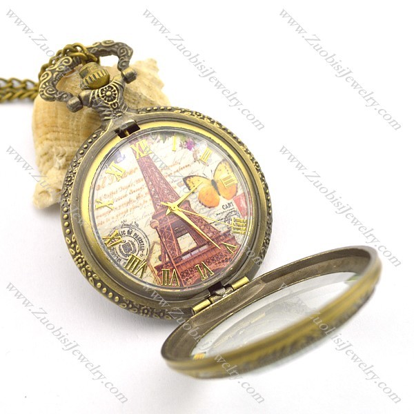Transfer Cover 1889 Eiffel Tower Pocket Watch Chain pw000414