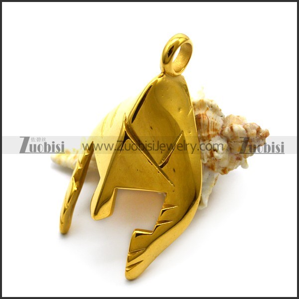 Golden Spartan Helmet Pendant p006465