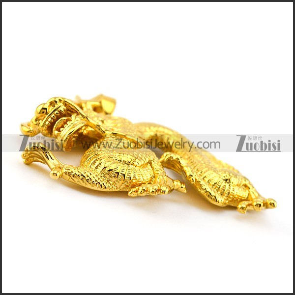 Golden Chinese Dragon Pendant in Stainless Steel p005738