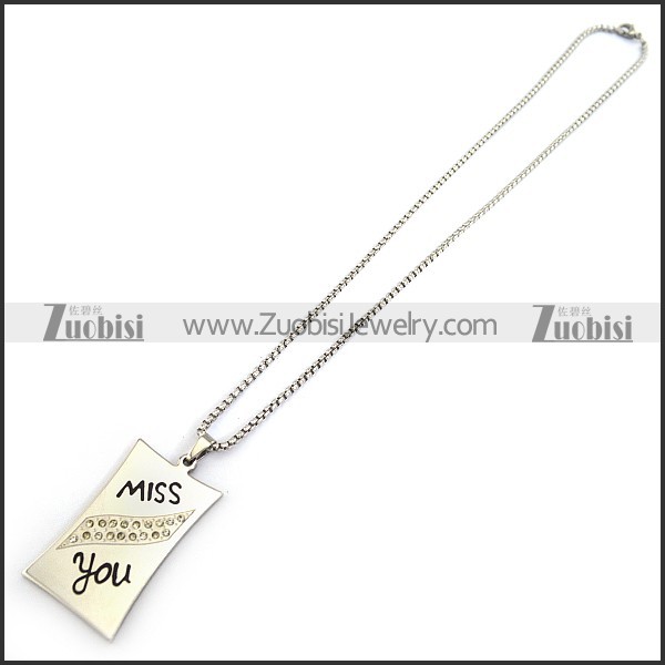 MISS YOU Stainless Steel Necklace Chain n001303