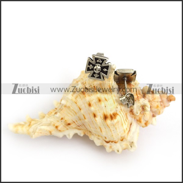 Malta Cross Stainless Steel Earring e001226