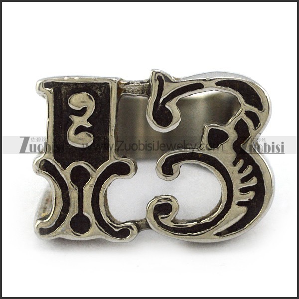 Lucky 13 Stainless Steel Ring r004202