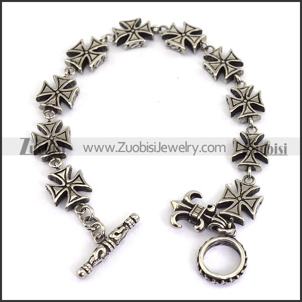 10 iron cross charms bracelets for women b002769