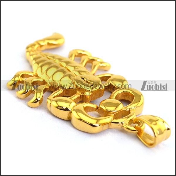 Steel Scorpion Pendant in Gold Tone p003335