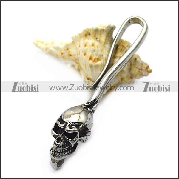 stainless steel skull hook for wallet chain a000601