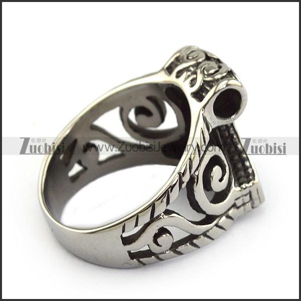 Stainless Steel Thor Hammer Ring r003799