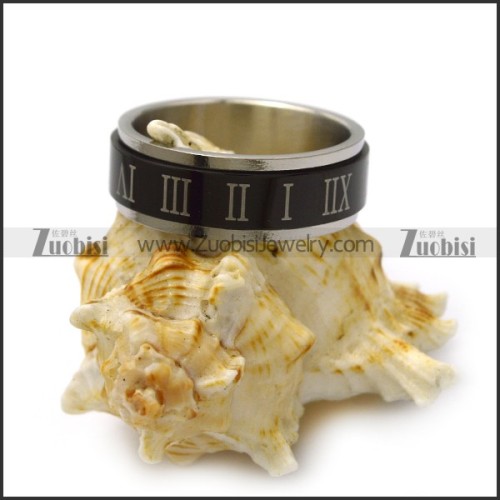 black roman numeral spinner ring for unisex r005167