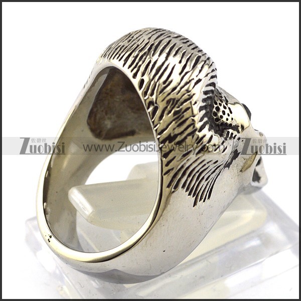 Black Rhinestones Eyes Skull Ring r004305