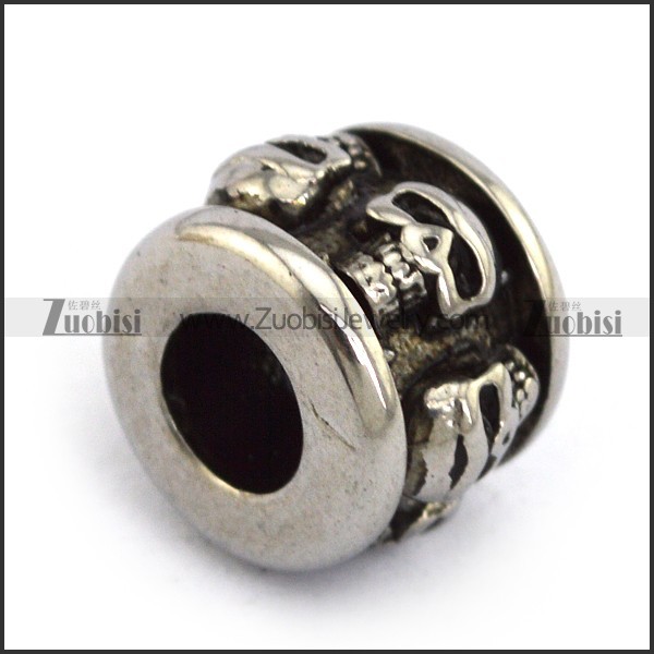 Stainless Steel Skull Bead Charm a000090