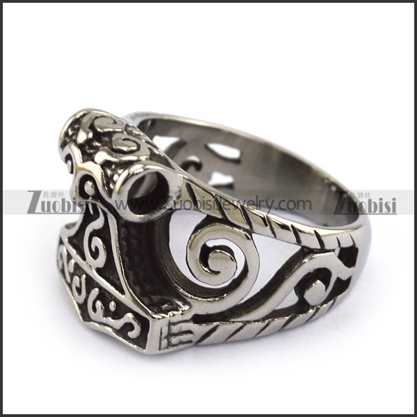 Stainless Steel Thor Hammer Ring r003799